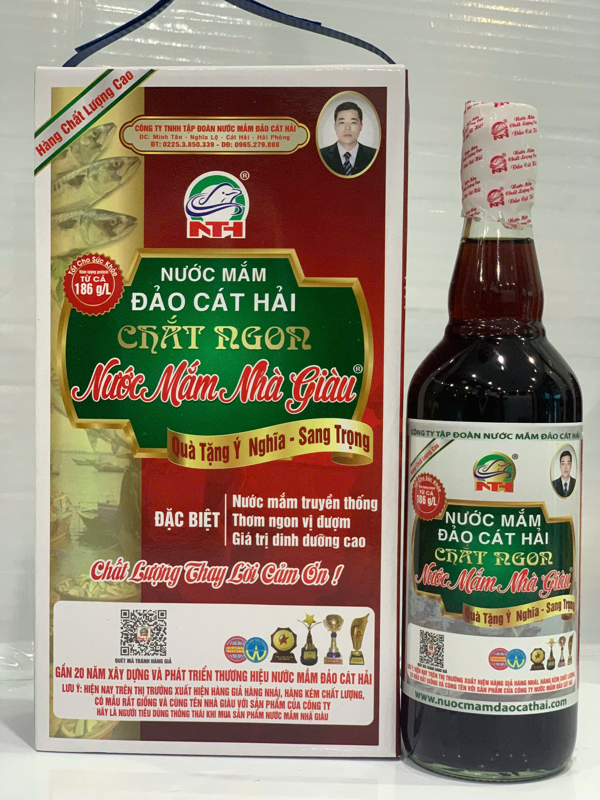 Nước mắm chắt ngon nhà giàu - Hộp 4 chai 500ml